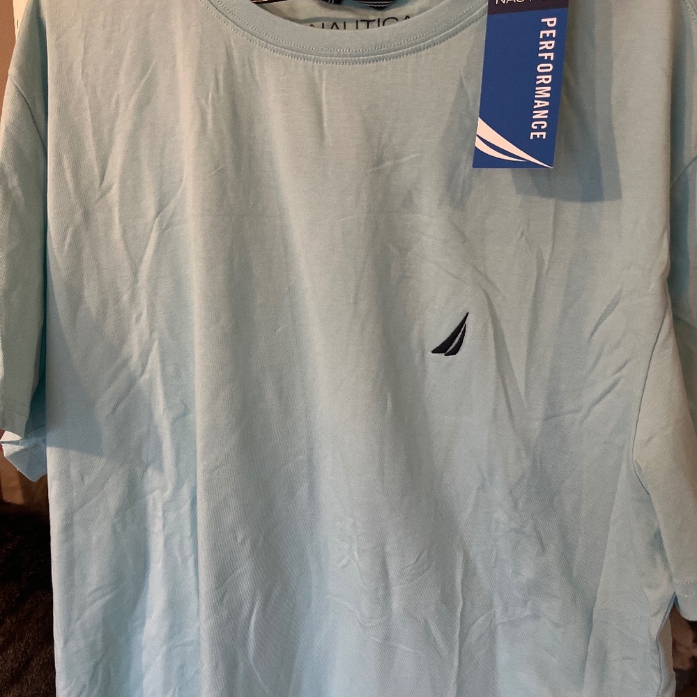 Nautica Performance Tee Aqua Mens XL